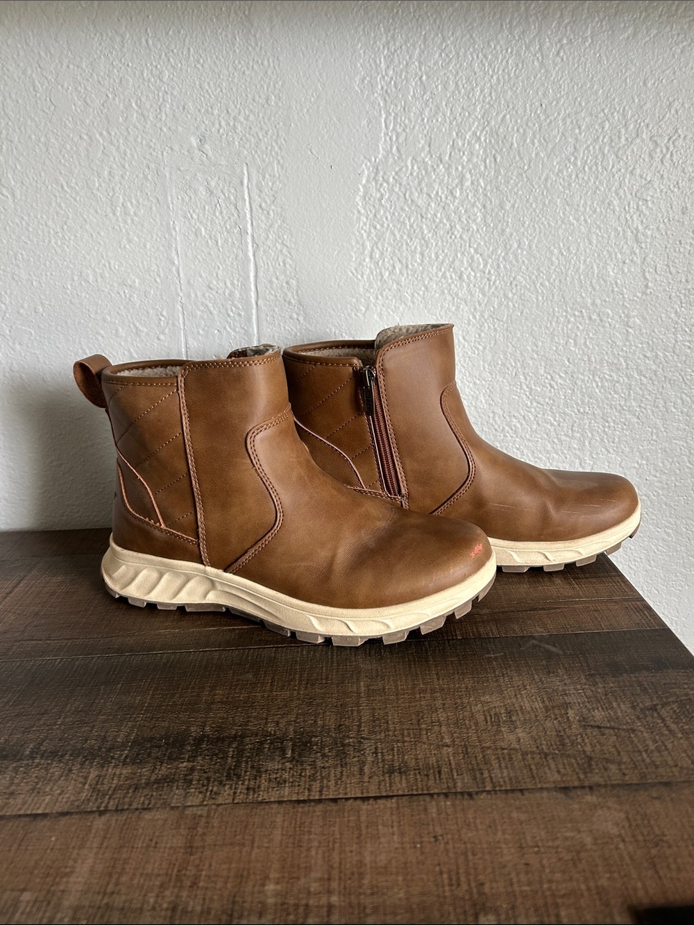 Khombu Brown Slip-In Lined Bootie